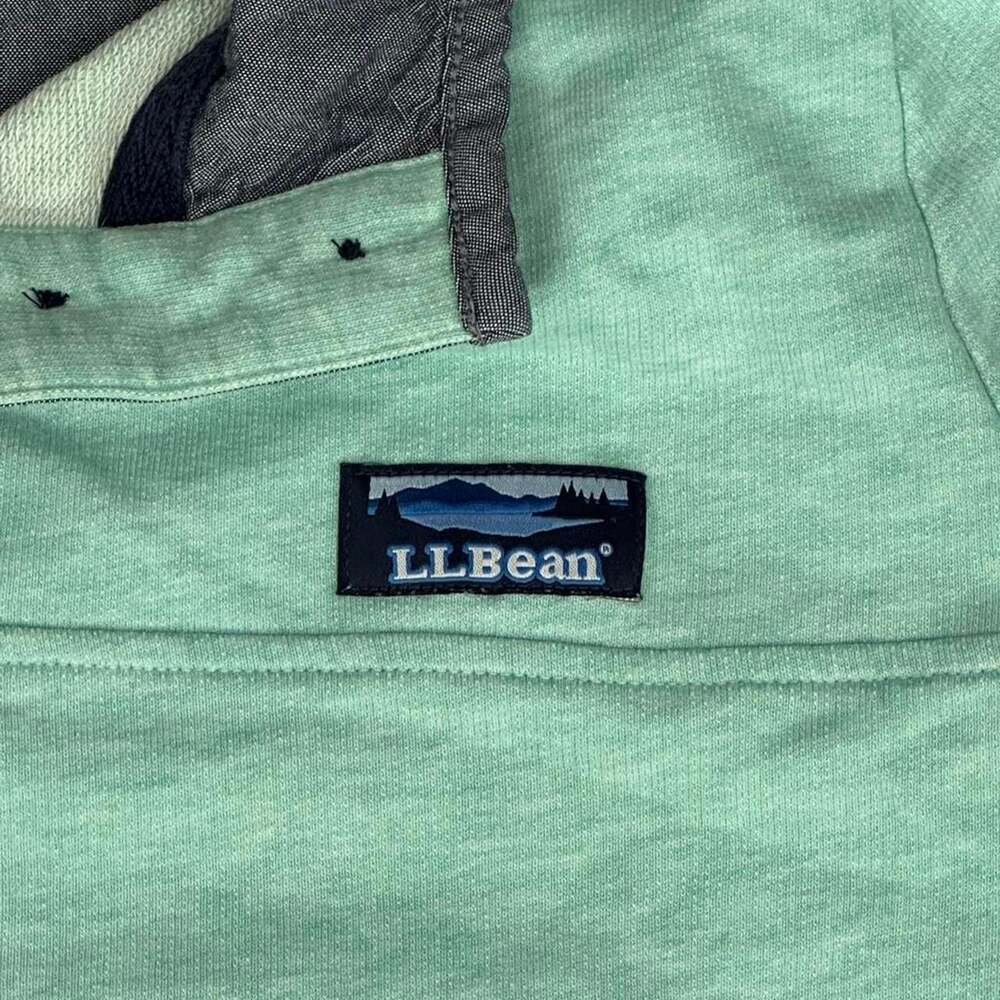 L.L. Bean 1/4 Button Pullover Sweatshirt Heather Teal Women's 2X - Picture 2 of 6